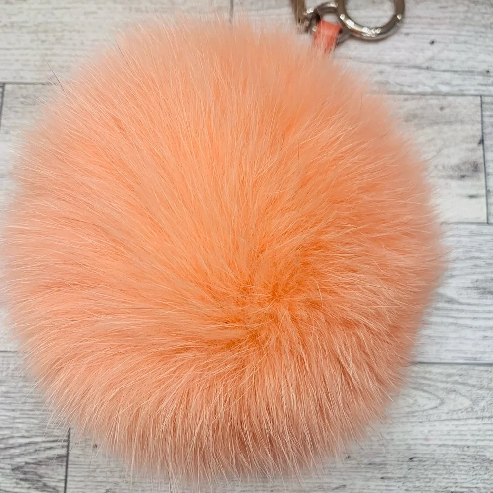 💯 Authentic Fendi Fox Fur Y ABCharm Bag Charm Pink Black - Picture 5 of 5